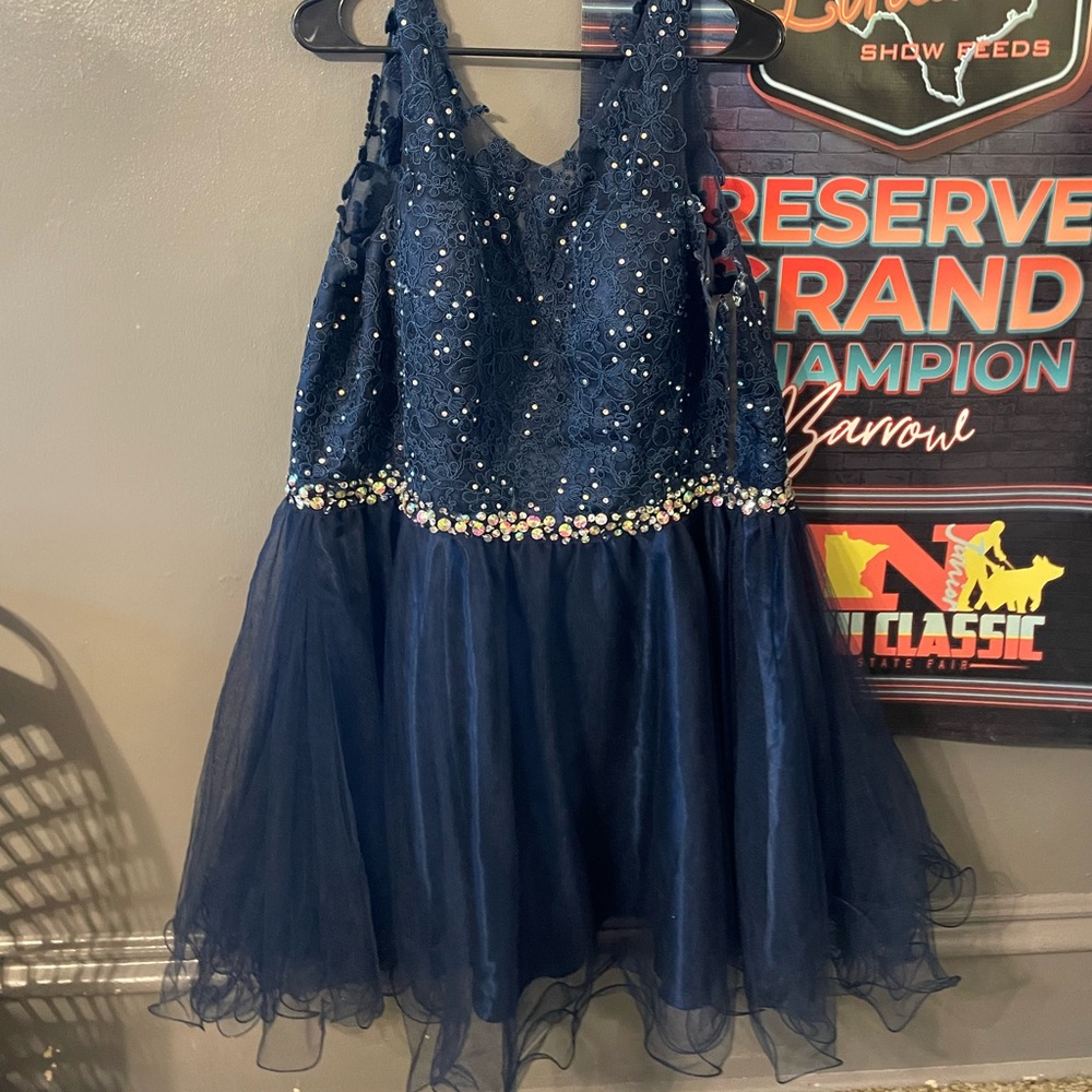 Blue plus size formal dress